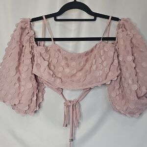 Chic Blush Pink Textured Blouse